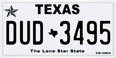TX license plate DUD3495