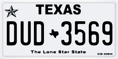 TX license plate DUD3569