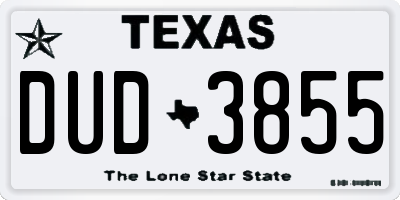 TX license plate DUD3855