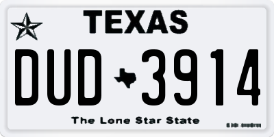 TX license plate DUD3914