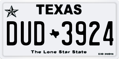 TX license plate DUD3924