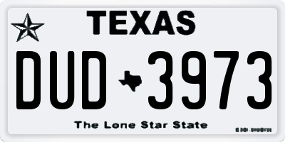 TX license plate DUD3973
