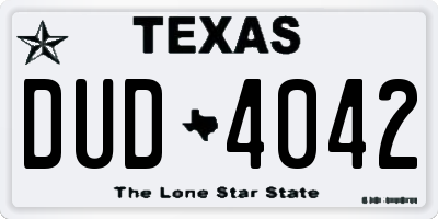 TX license plate DUD4042