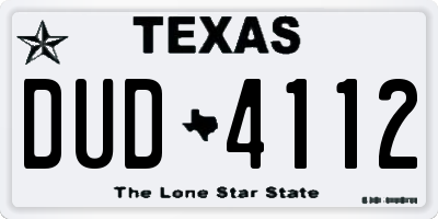 TX license plate DUD4112