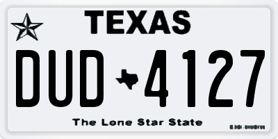 TX license plate DUD4127