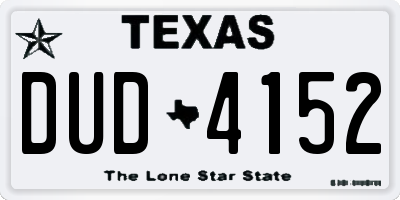 TX license plate DUD4152