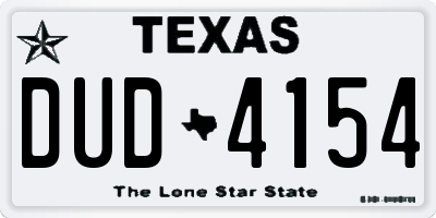 TX license plate DUD4154