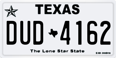 TX license plate DUD4162