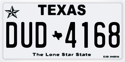 TX license plate DUD4168