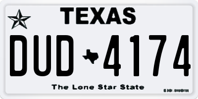 TX license plate DUD4174