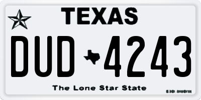 TX license plate DUD4243