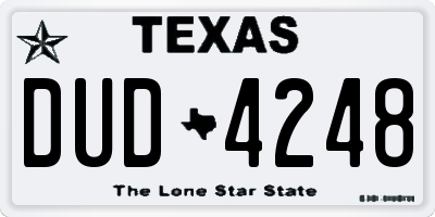 TX license plate DUD4248