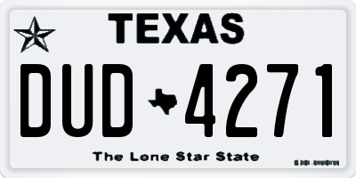 TX license plate DUD4271
