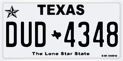 TX license plate DUD4348