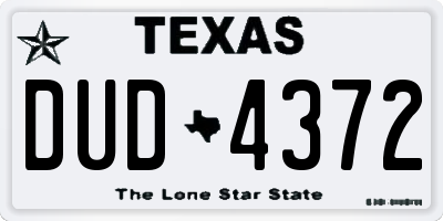 TX license plate DUD4372
