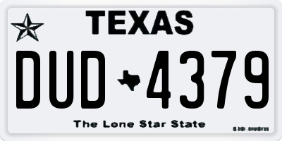 TX license plate DUD4379
