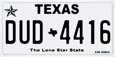 TX license plate DUD4416