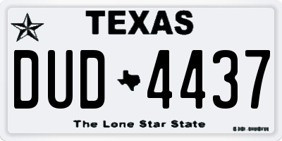 TX license plate DUD4437