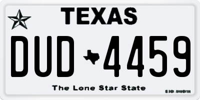 TX license plate DUD4459