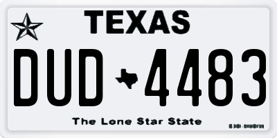 TX license plate DUD4483