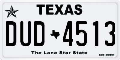 TX license plate DUD4513