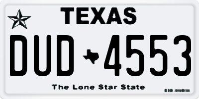 TX license plate DUD4553