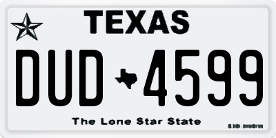 TX license plate DUD4599