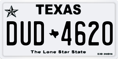 TX license plate DUD4620