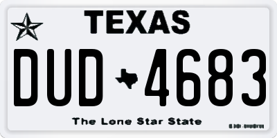 TX license plate DUD4683