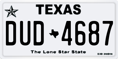 TX license plate DUD4687