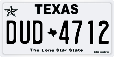 TX license plate DUD4712