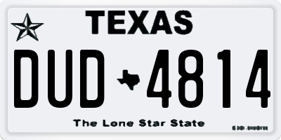 TX license plate DUD4814