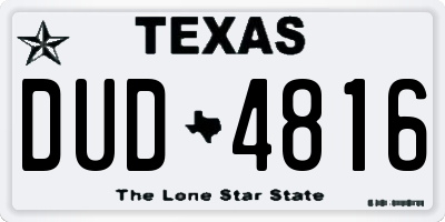 TX license plate DUD4816