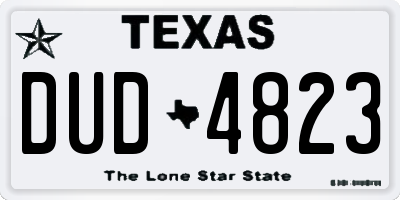 TX license plate DUD4823