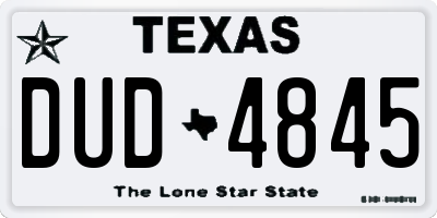 TX license plate DUD4845