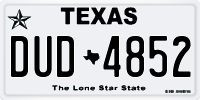 TX license plate DUD4852