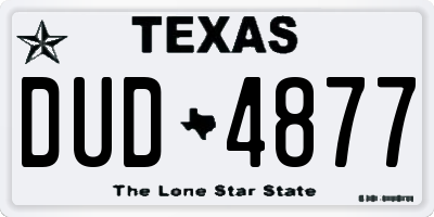 TX license plate DUD4877