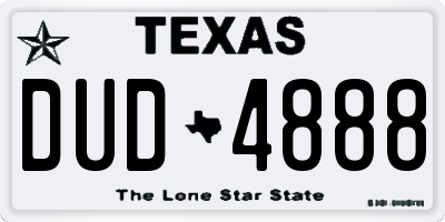 TX license plate DUD4888