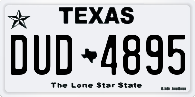 TX license plate DUD4895