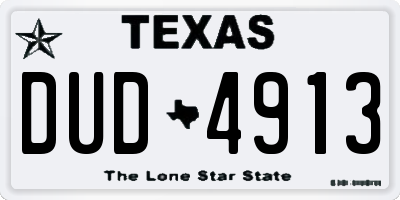 TX license plate DUD4913