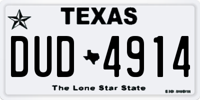 TX license plate DUD4914