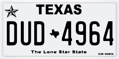 TX license plate DUD4964