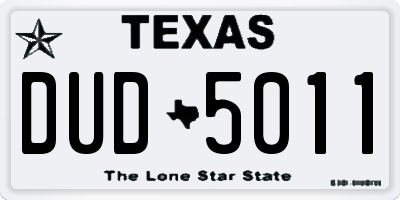TX license plate DUD5011