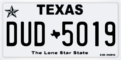 TX license plate DUD5019