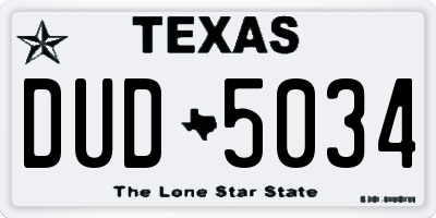 TX license plate DUD5034