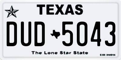 TX license plate DUD5043
