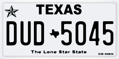 TX license plate DUD5045