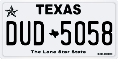 TX license plate DUD5058