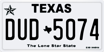 TX license plate DUD5074