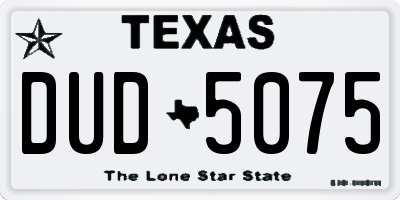 TX license plate DUD5075